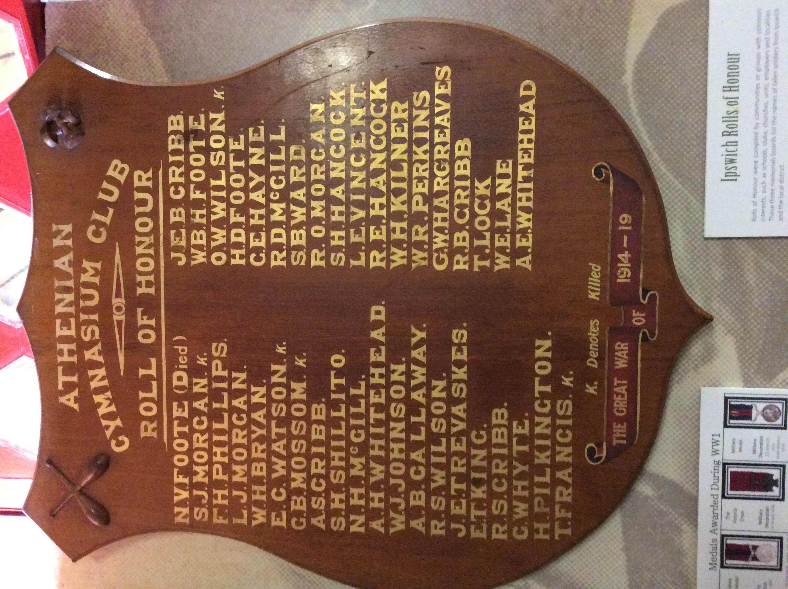 Athenian Honour Board